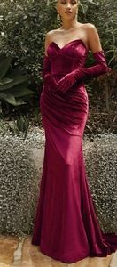 COPY - VELVET FITTED FORMAL EVENING GOWN WITH GLOVES